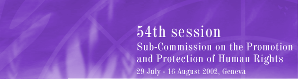 54th session, Sub-Commission on the Promotion and Protection of Human Rights